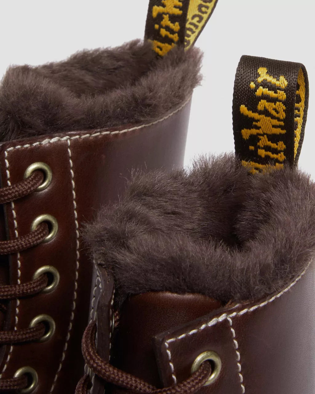 DR. MARTENS - Bottines 1460 SERENA - Cuir - Marron foncé