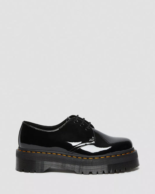 DR. MARTENS - Chaussures à lacets 1461 QUAD - Noir verni