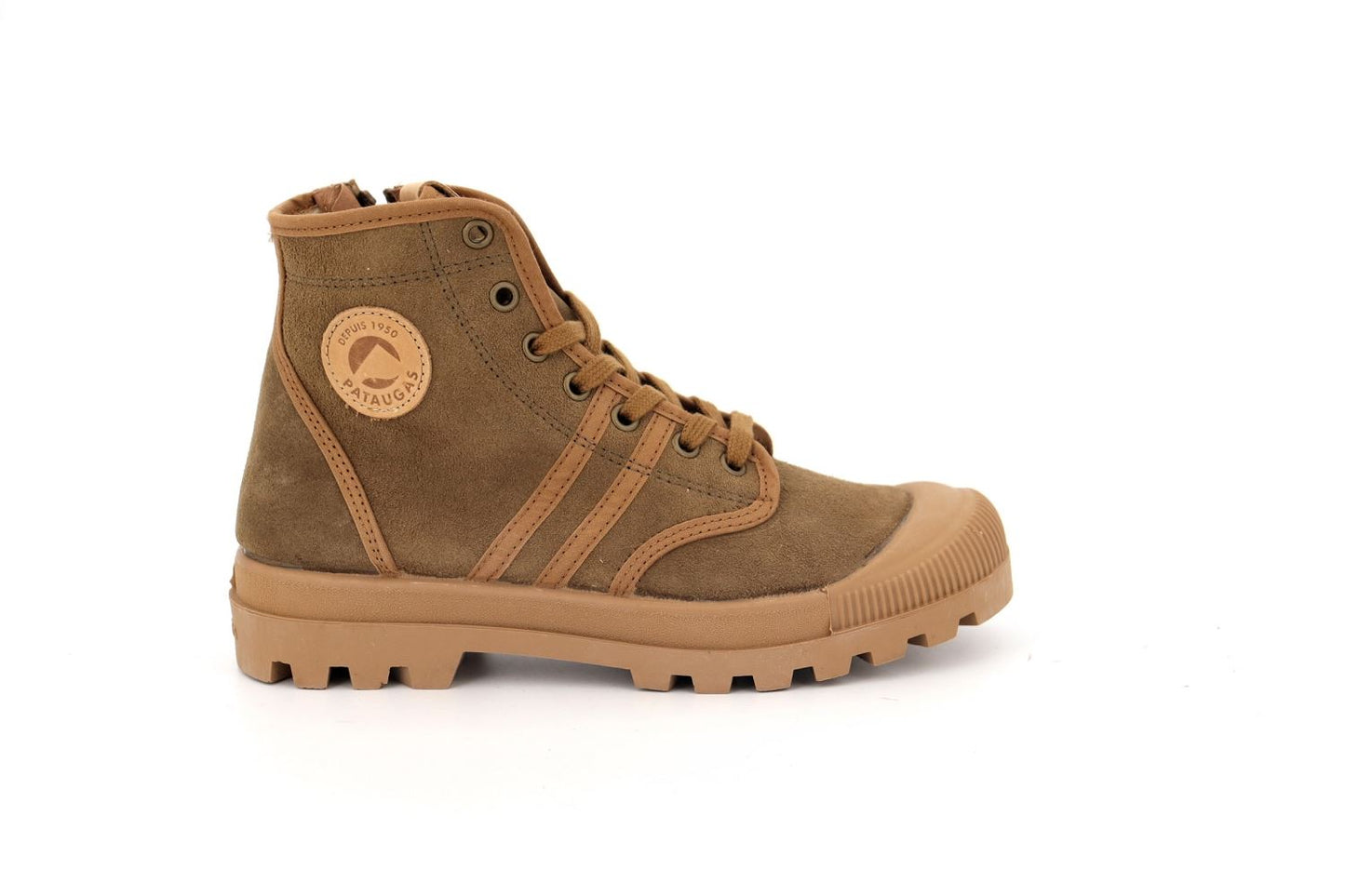 Pataugas ORIGINAL fourrée basket montante cuir nubuck camel femme