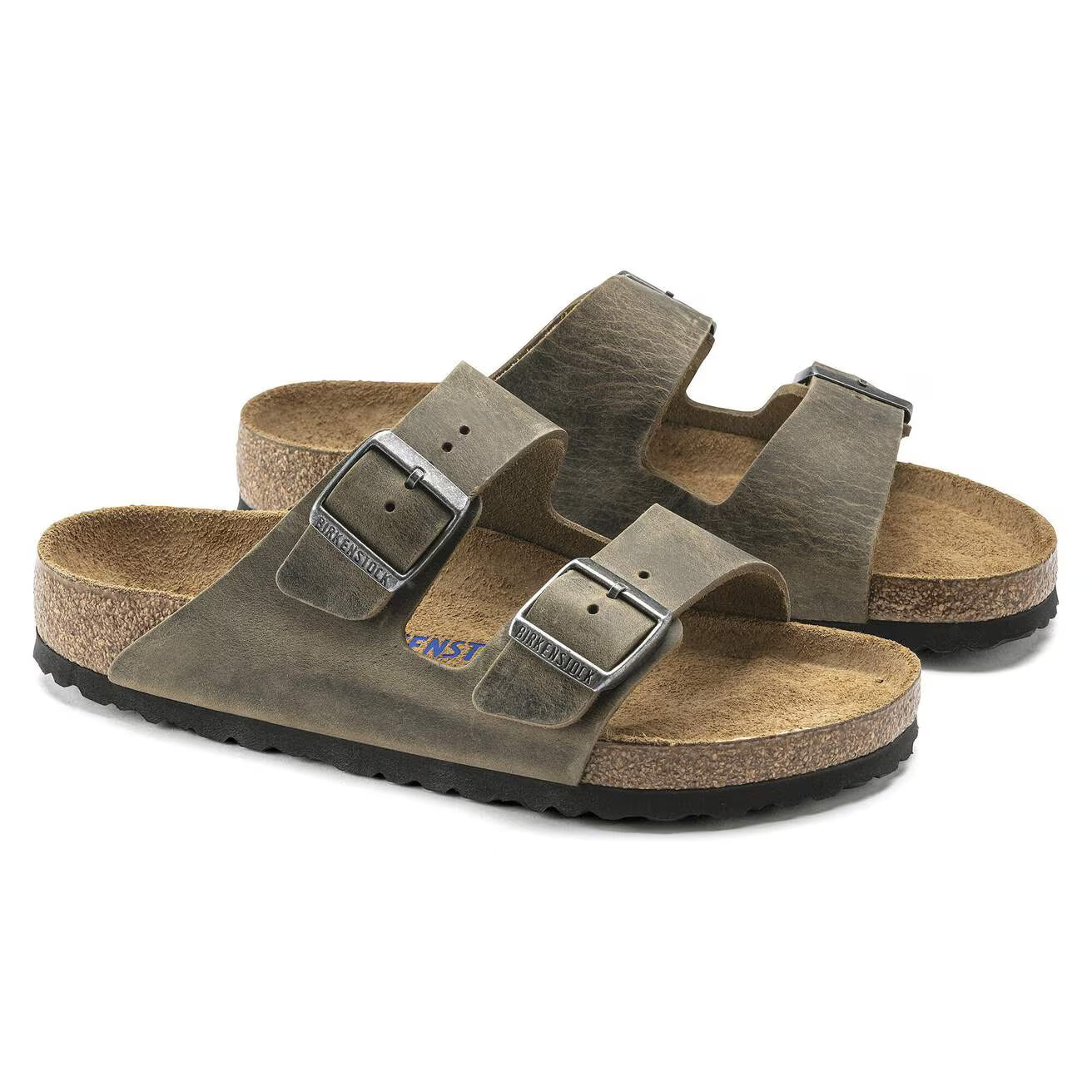 BIRKENSTOCK - Sandale ARIZONA - Lit de pied souple - Cuir huilé - Faded khaki