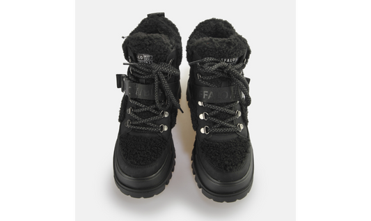 BUFFALO - Bottines plateformes ASPHA COM MID WARM - Vegan - Noir