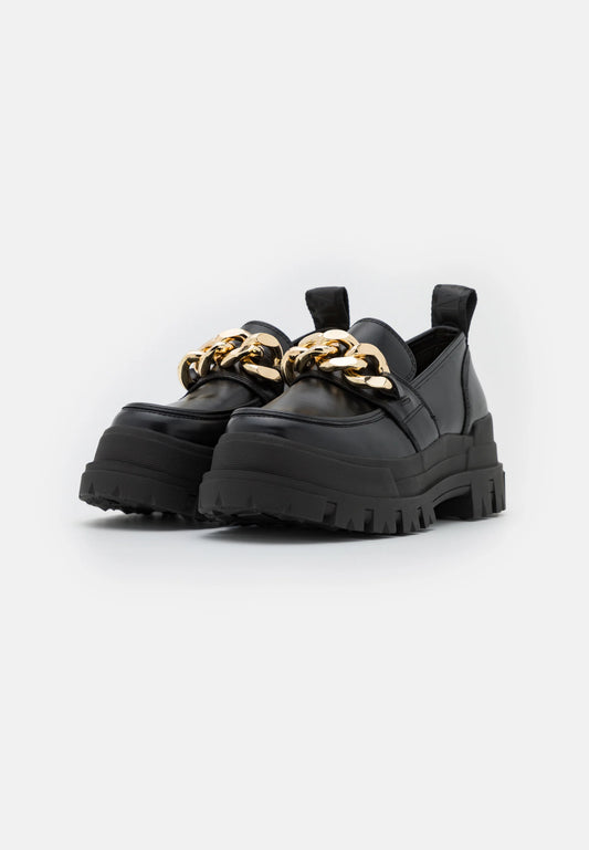 BUFFALO - Mocassins ASPHA LOAFER - Chaîne - Noir