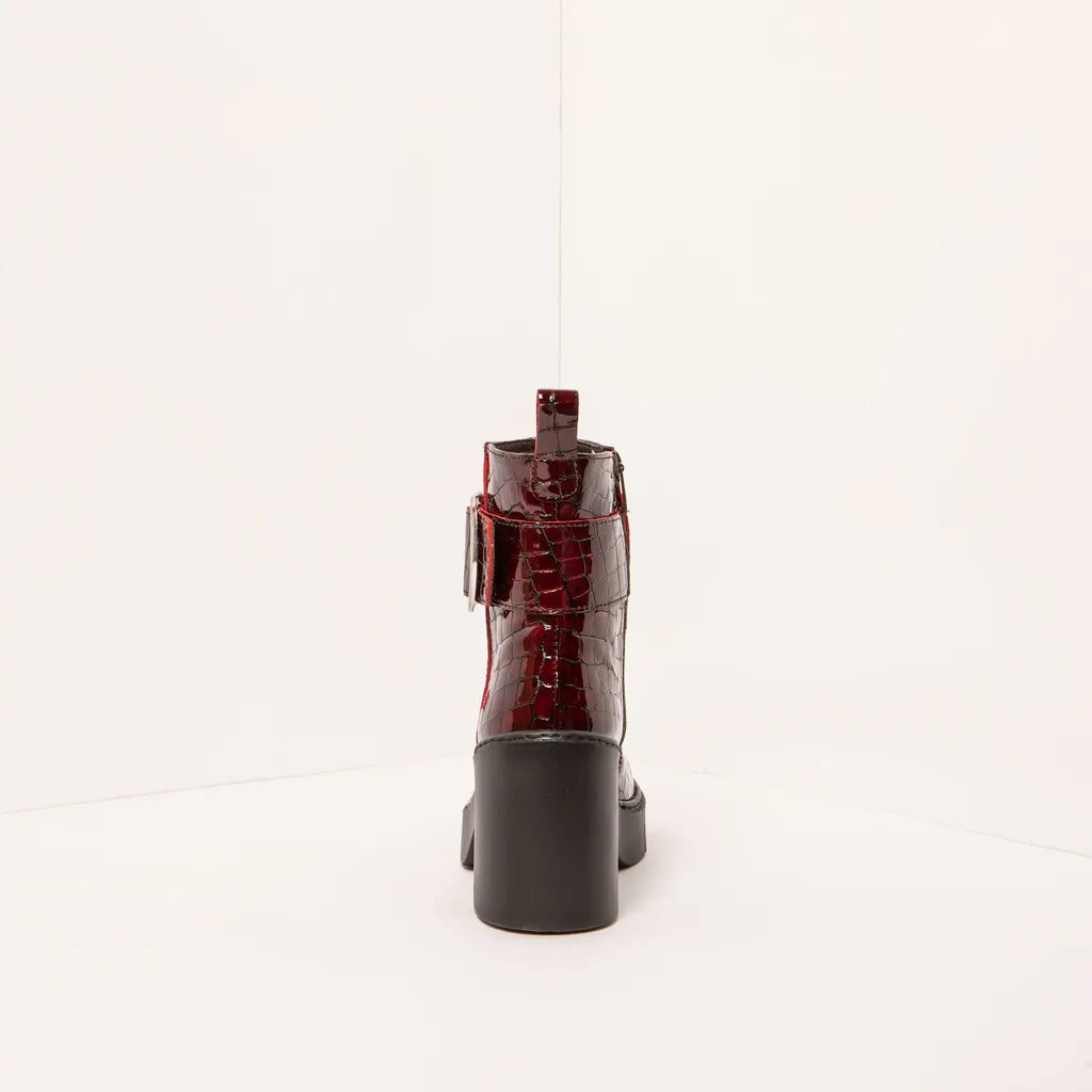 ART COMPANY - Bottine Berna - Cuir croco brillant - Bordeaux
