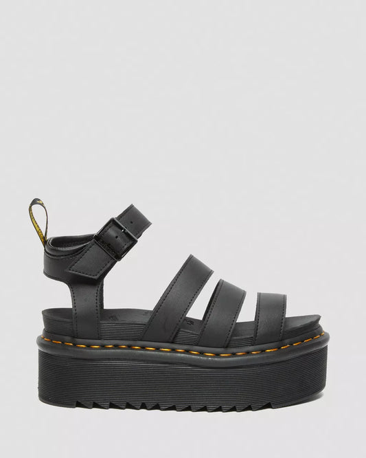DR. MARTENS - Sandales BLAIRE QUAD - Cuir hydro - Noir