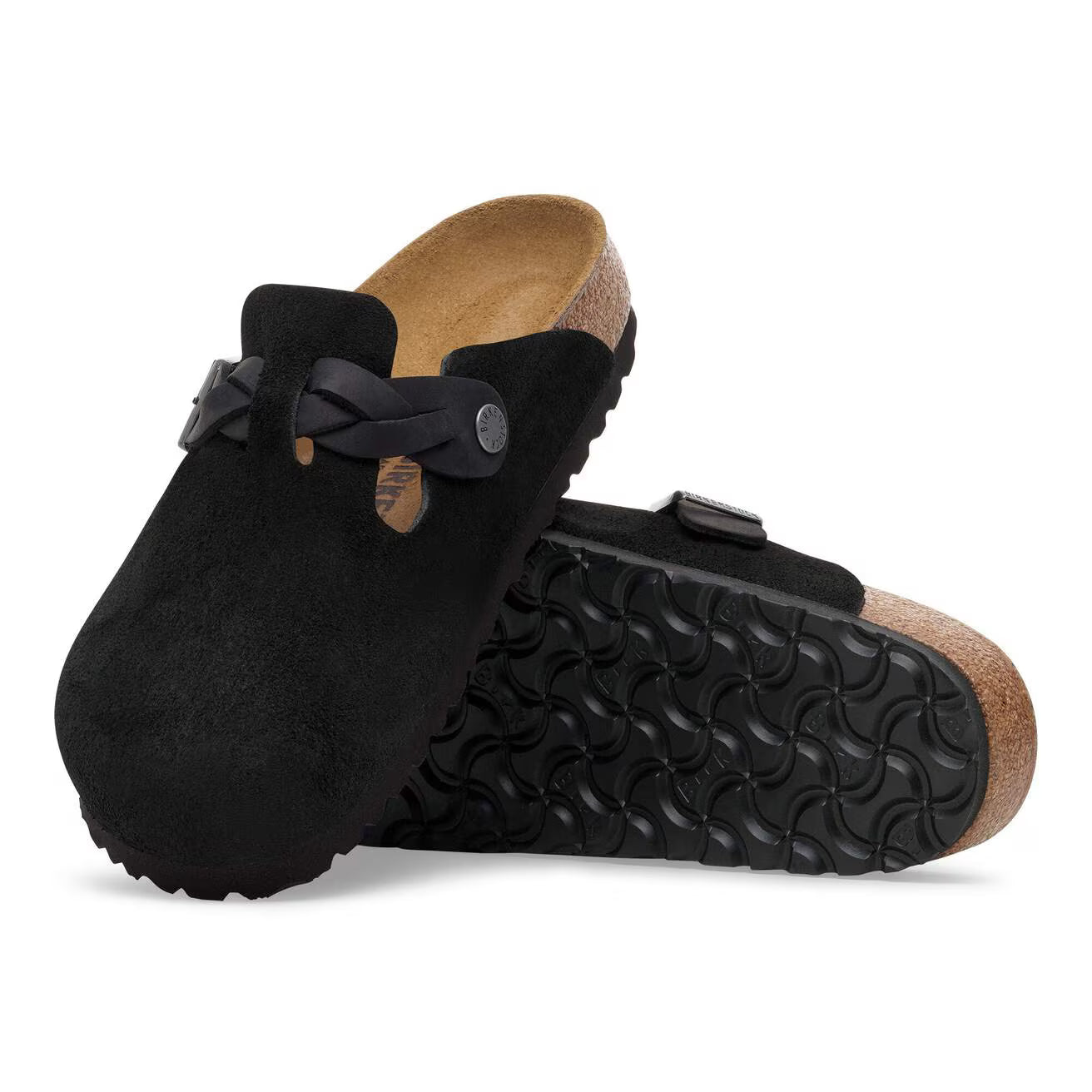 BIRKENSTOCK - Mule BOSTON BRAIDED - Suède - Noir