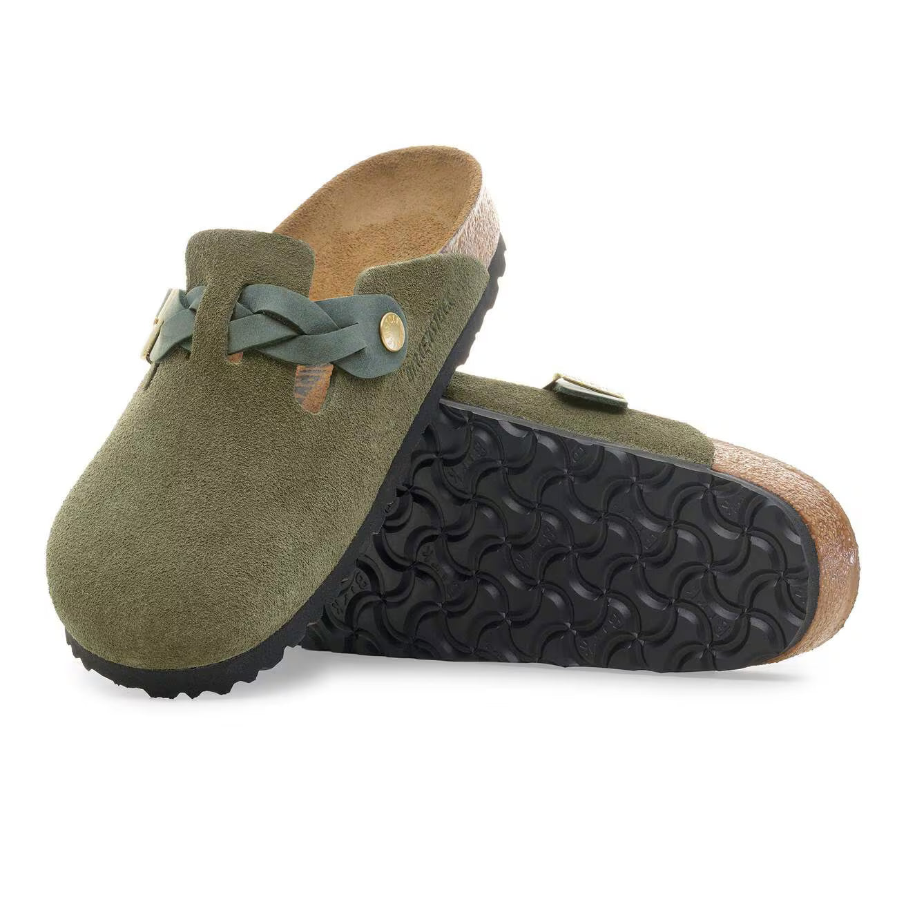 BIRKENSTOCK - Mule BOSTON BRAIDED - Suède - Thyme