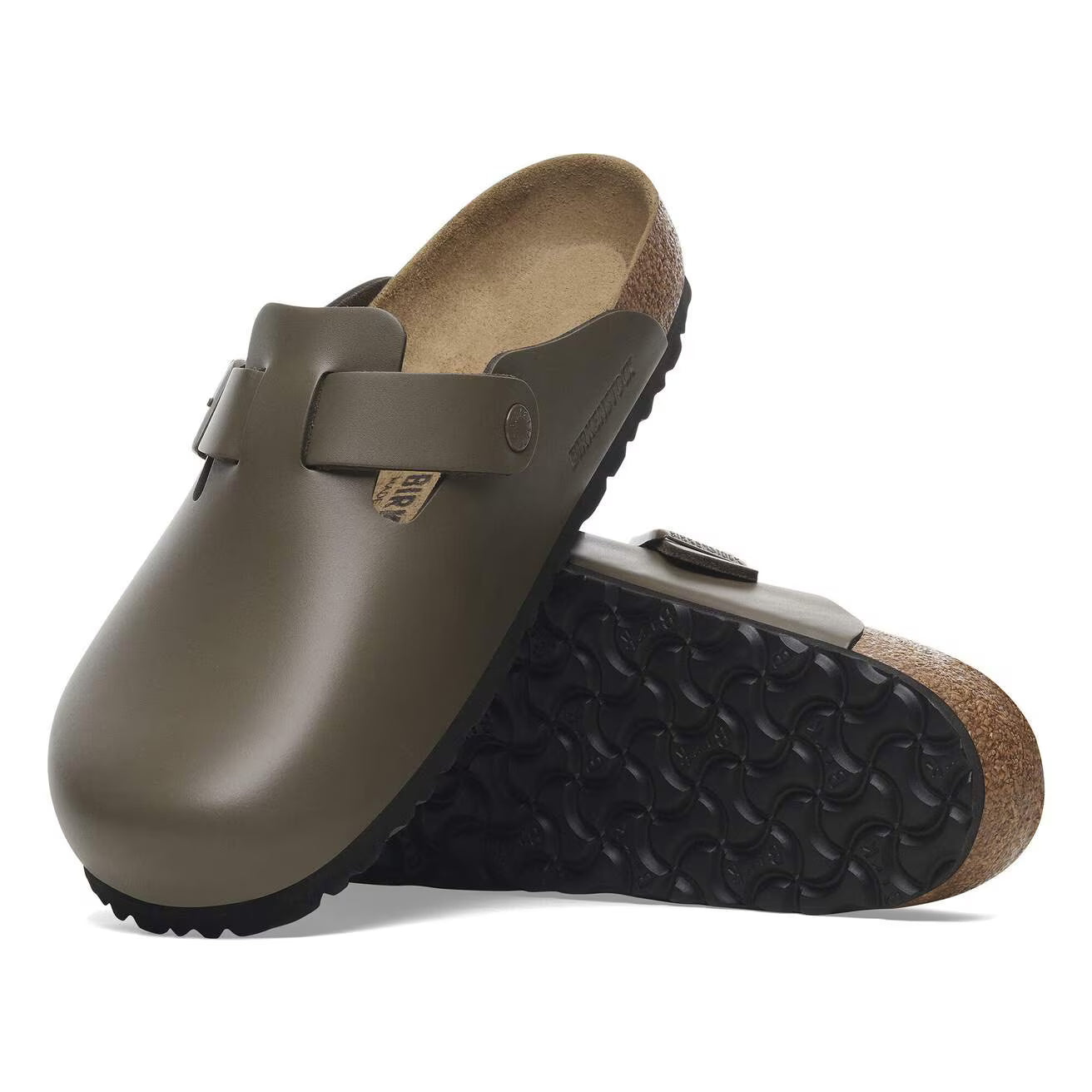 BIRKENSTOCK - Mule BOSTON - Cuir naturel - Concrete gray