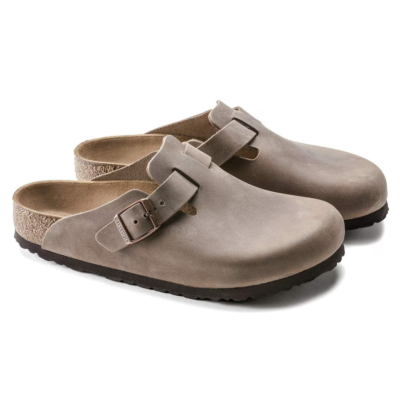 BIRKENSTOCK - Mule BOSTON - Lit de pied souple - Cuir huilé - Tobacco