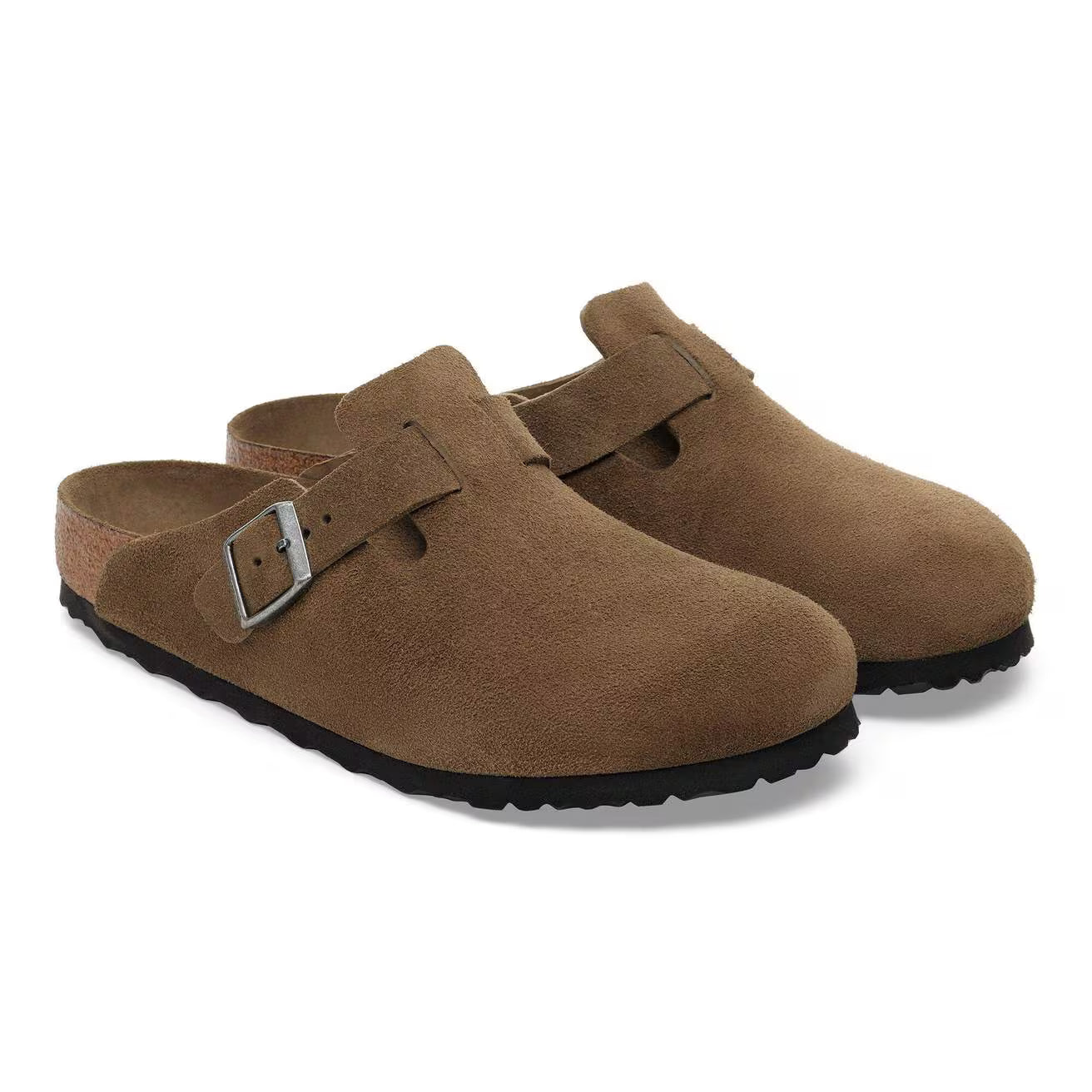 BIRKENSTOCK - Mule BOSTON - Lit de pied souple - Suède - Dark tea