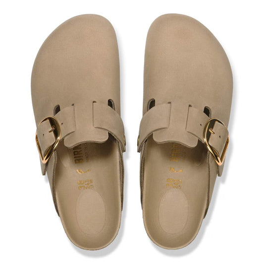 BIRKENSTOCK - Sabot BOSTON - Grosse boucle dorée - Cuir huilé - Tobacco Brown