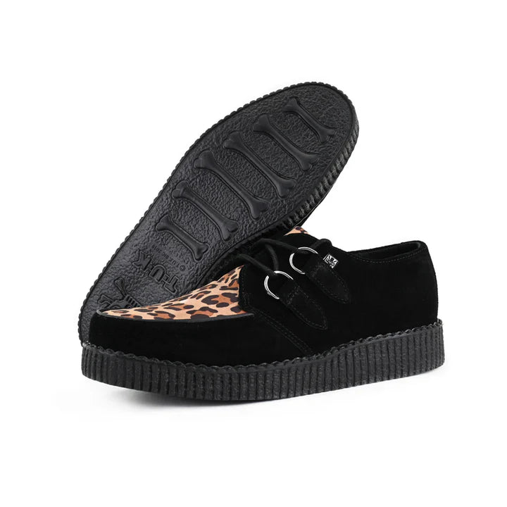 TUK - Creepers basses - Suédé - Noir/leopard