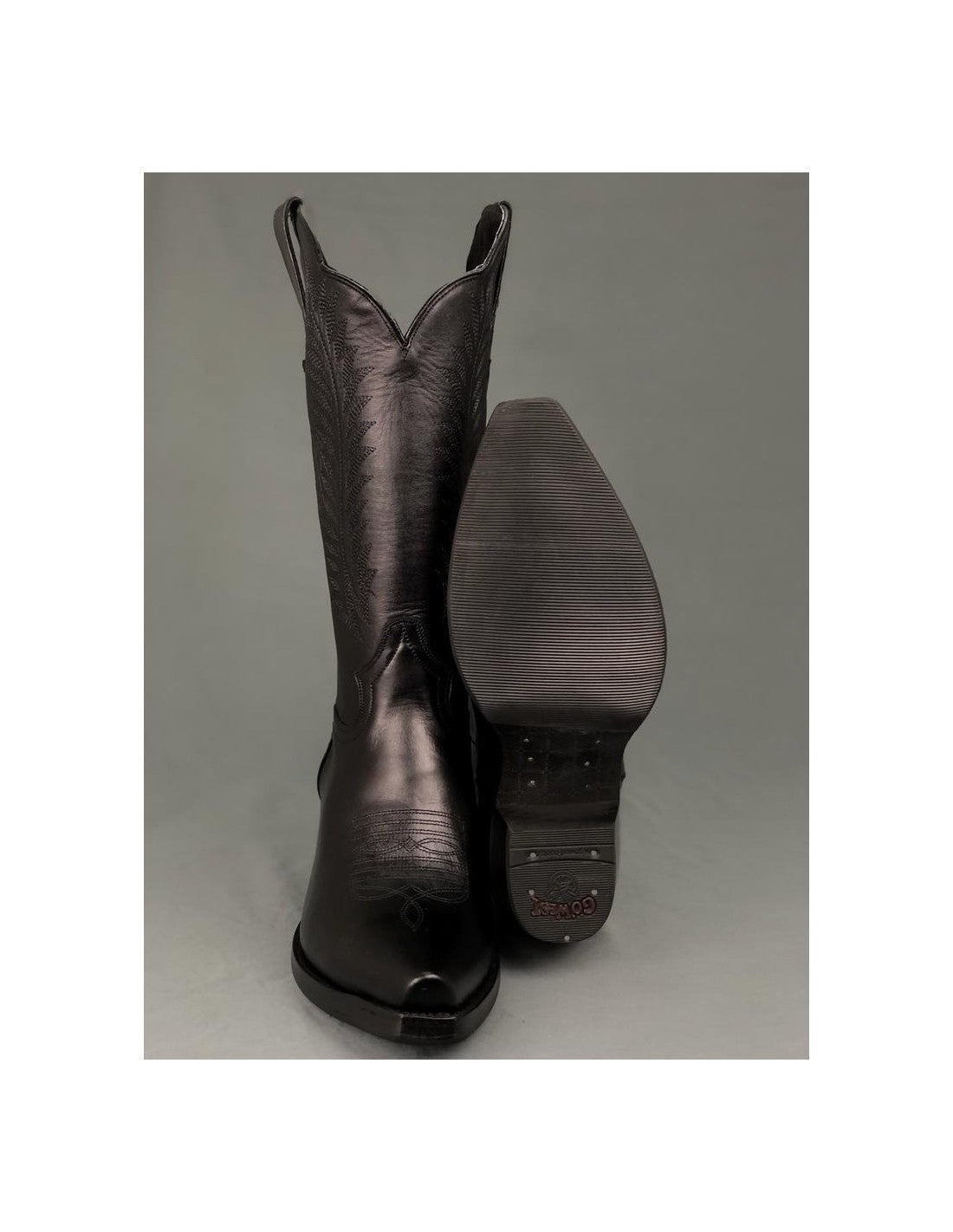 GO'WEST - Santiags DALLAS - Femme - Cuir métalisé - Noir
