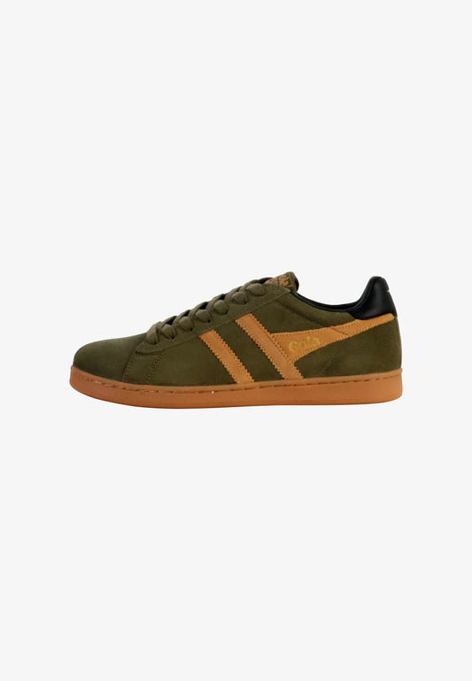 GOLA - Sneakers EQUIPE II - Cuir & Daim - Khaki / Tobacco / Black