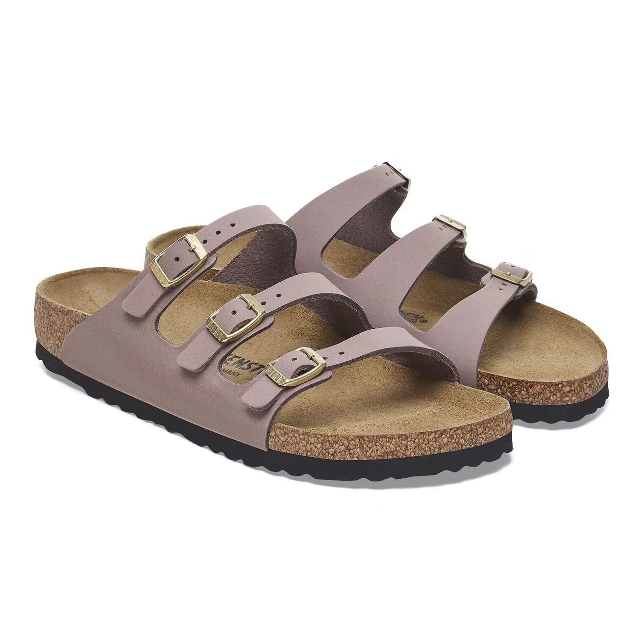 BIRKENSTOCK- Mule FLORIDA - Cuir nubuck - Faded purple