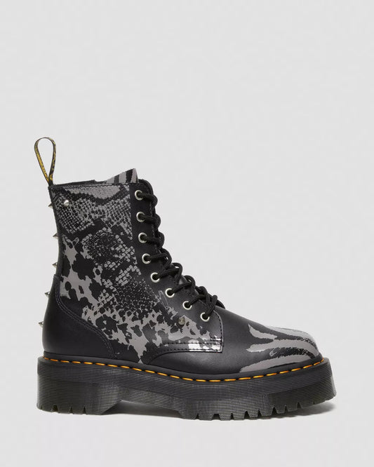 DR. MARTENS - Bottines JADON - Cuir animal - Gris/Noir