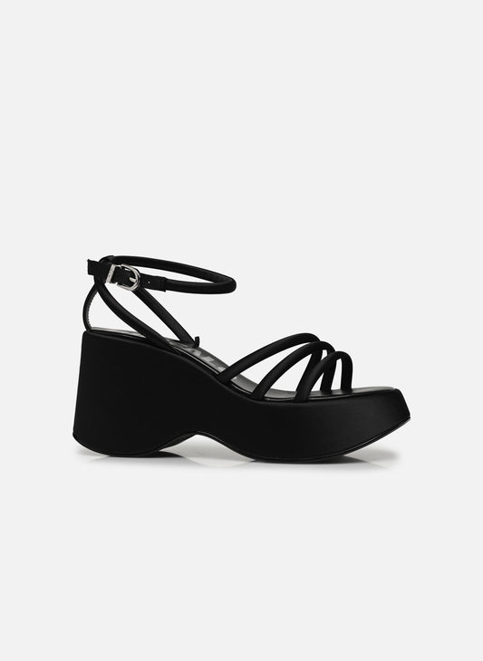 BUFFALO - Sandales compensées JOY MSS - Noir