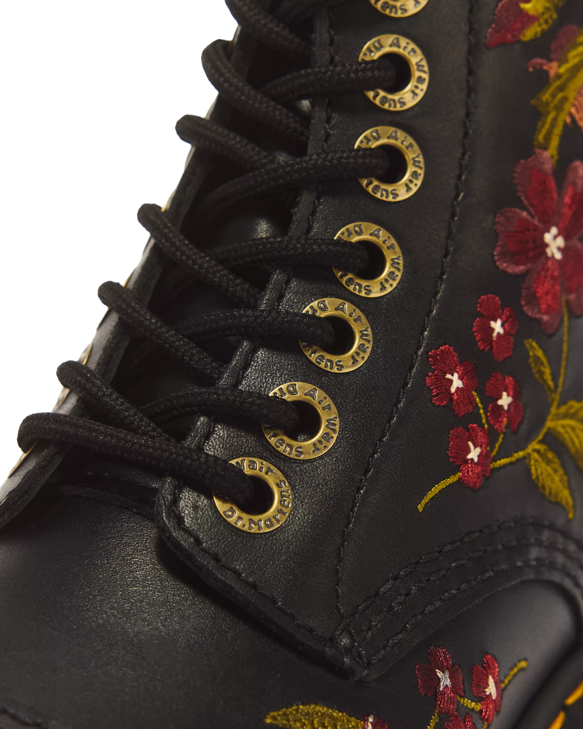 DR. MARTENS - Boots SINCLAIR Floral - Cuir Wanama - Noir