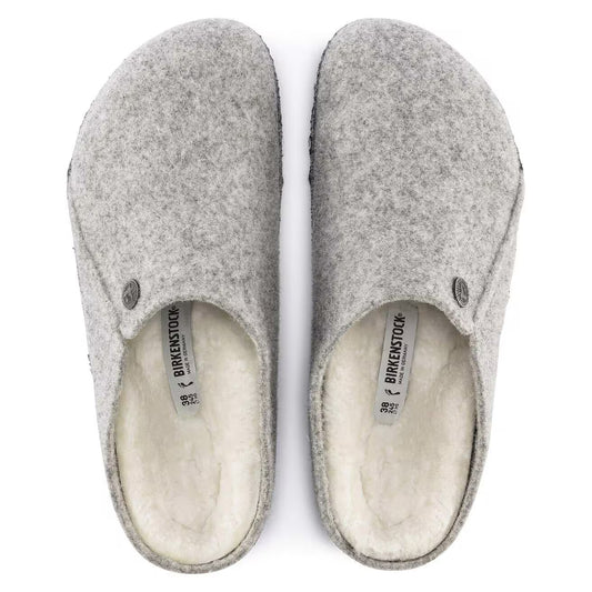 BIRKENSTOCK - Pantoufle ZERMATT fourrée - Gris clair