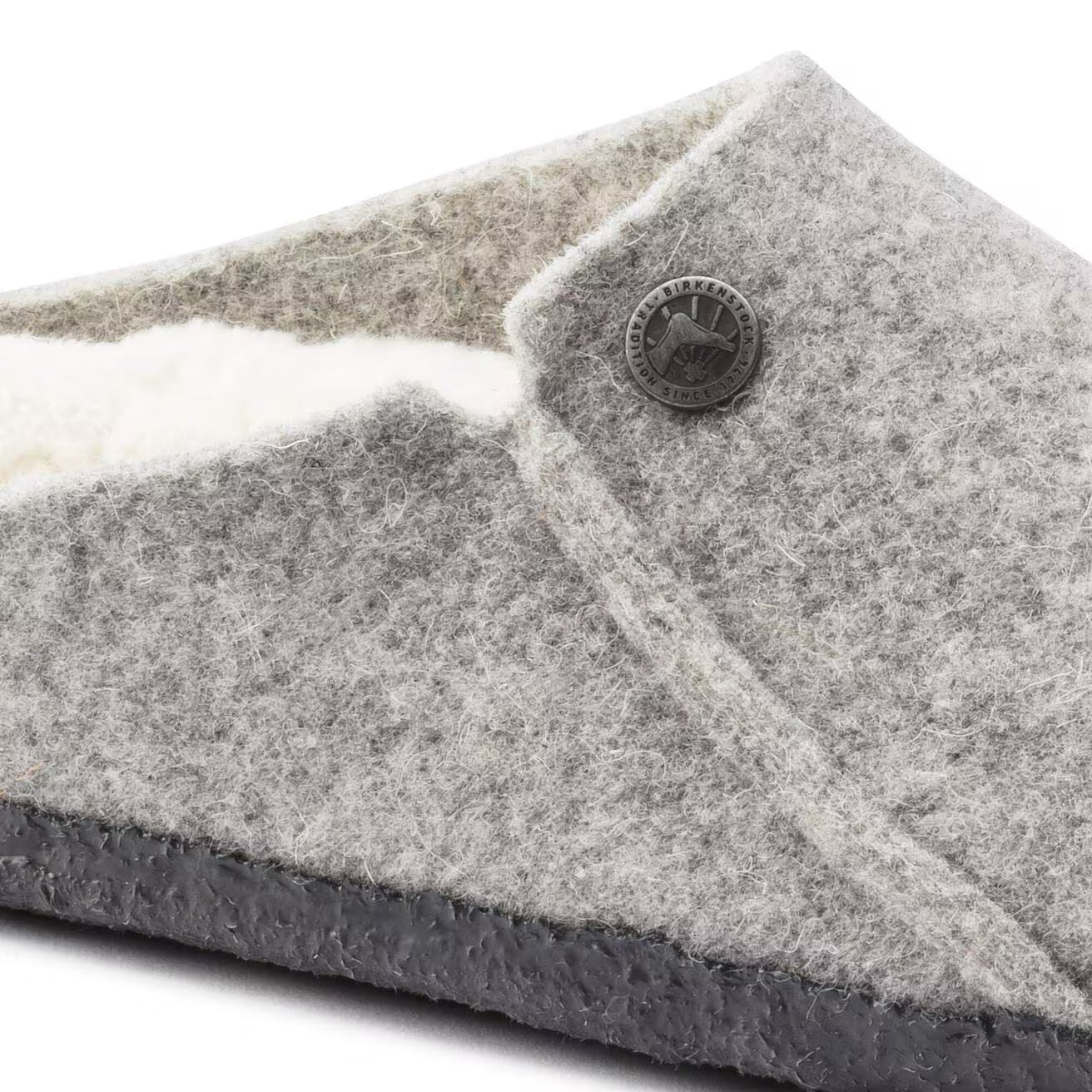 BIRKENSTOCK - Pantoufle ZERMATT fourrée - Gris clair