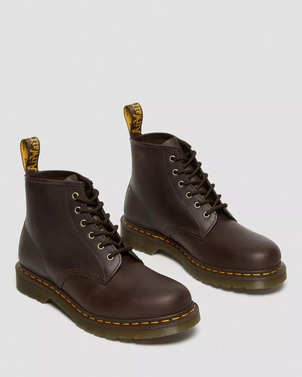 DR. MARTENS - Bottines 101 Crazy Horse Gaucho - Cuir - Marron