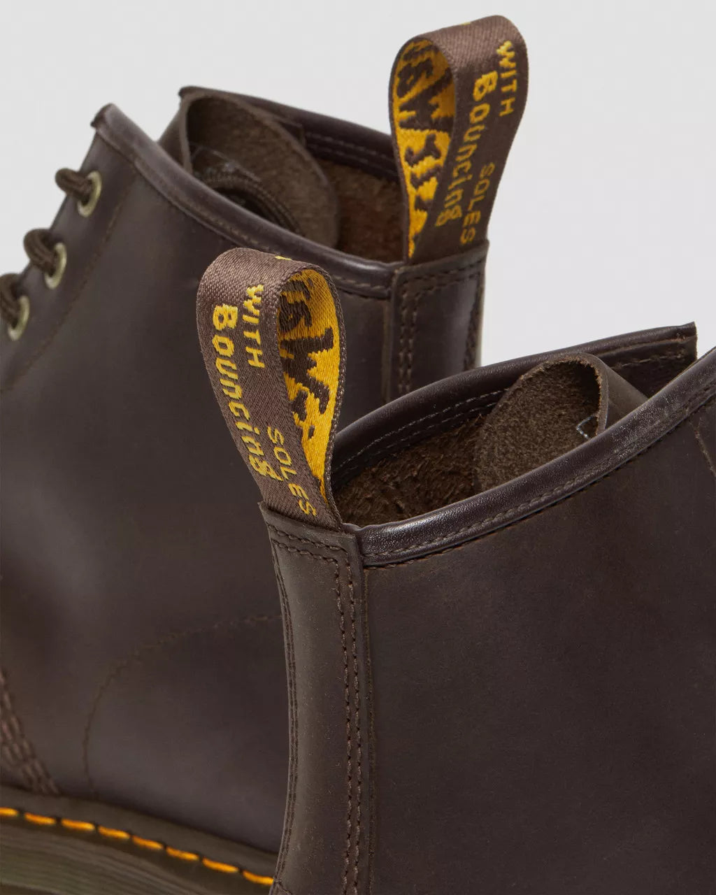 DR. MARTENS - Bottines 101 Crazy Horse Gaucho - Cuir - Marron