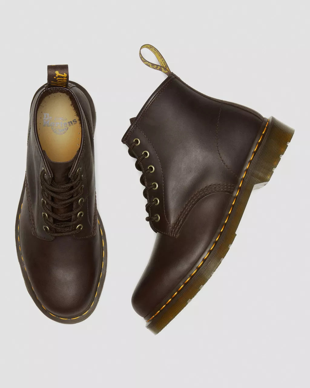 DR. MARTENS - Bottines 101 Crazy Horse Gaucho - Cuir - Marron