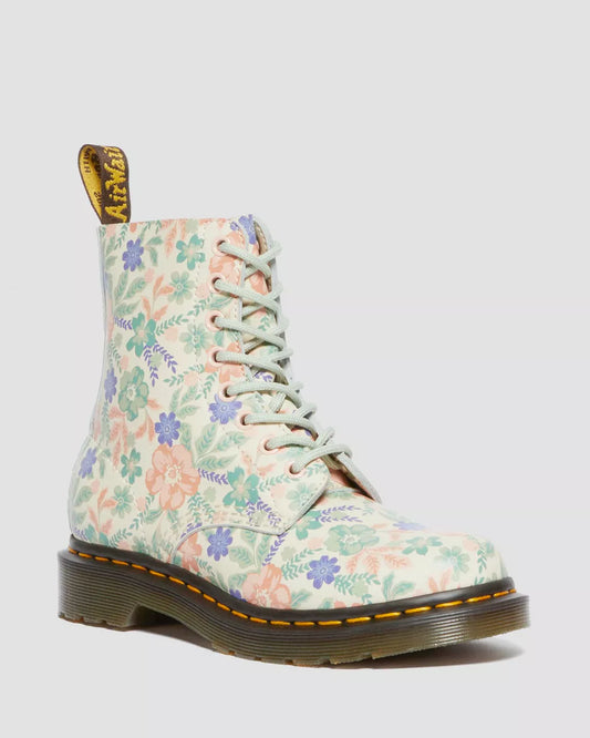 DR. MARTENS - Bottines 1460 FLORAL CLOUD - Crème multi