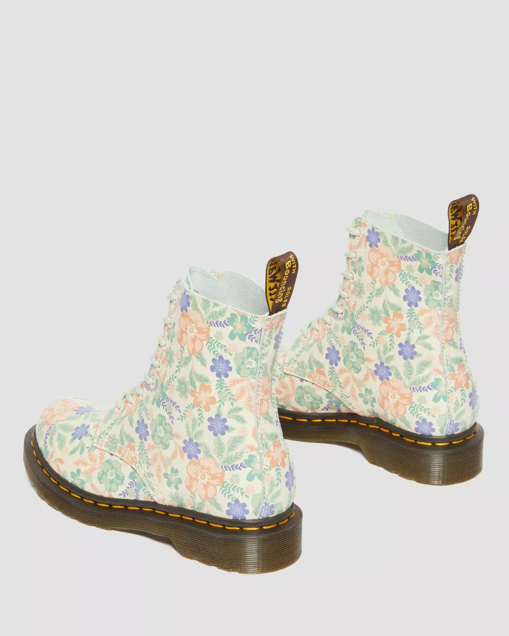 DR. MARTENS - Bottines 1460 FLORAL CLOUD - Crème multi