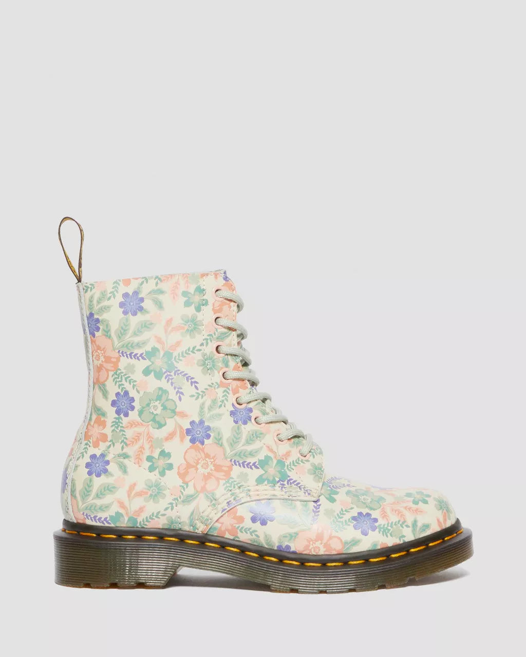 DR. MARTENS - Bottines 1460 FLORAL CLOUD - Crème multi