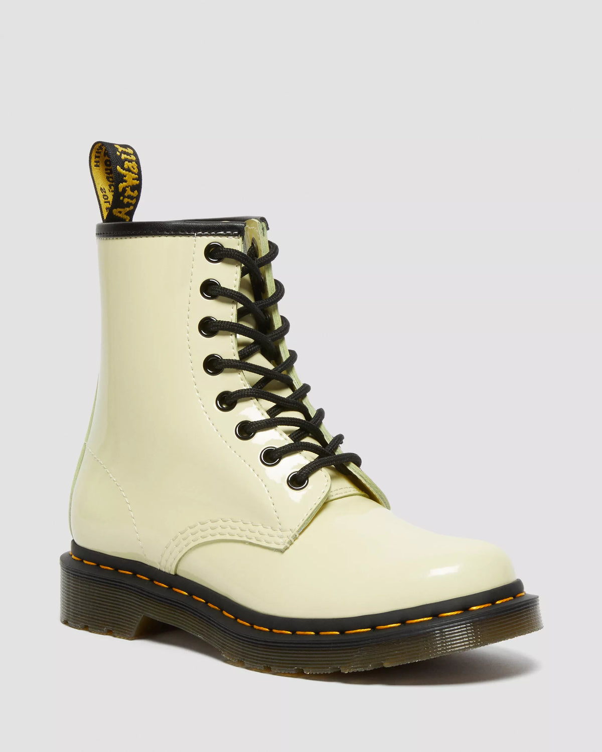 DR. MARTENS - Bottines 1460 vernies à lacets - Crème