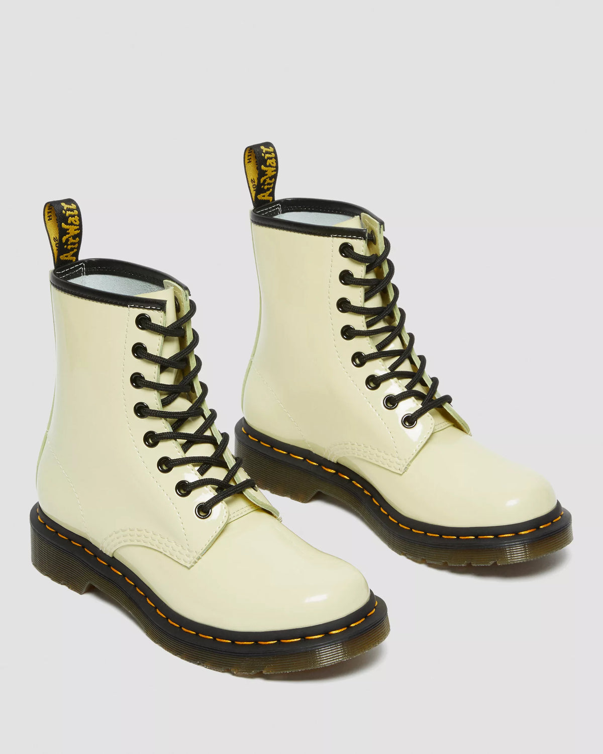 DR. MARTENS - Bottines 1460 vernies à lacets - Crème