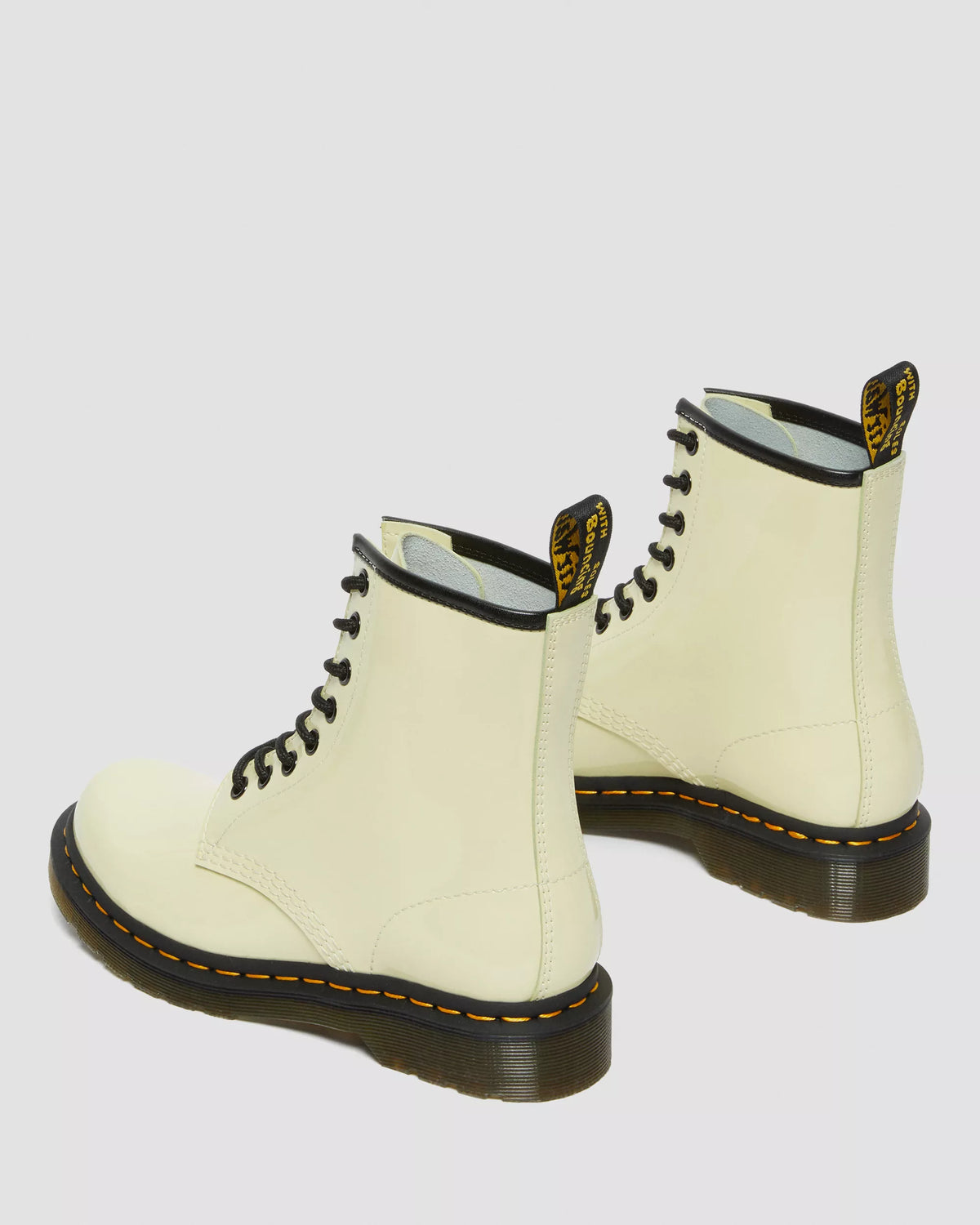 DR. MARTENS - Bottines 1460 vernies à lacets - Crème