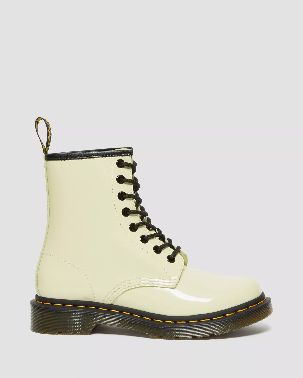 DR. MARTENS - Bottines 1460 vernies à lacets - Crème