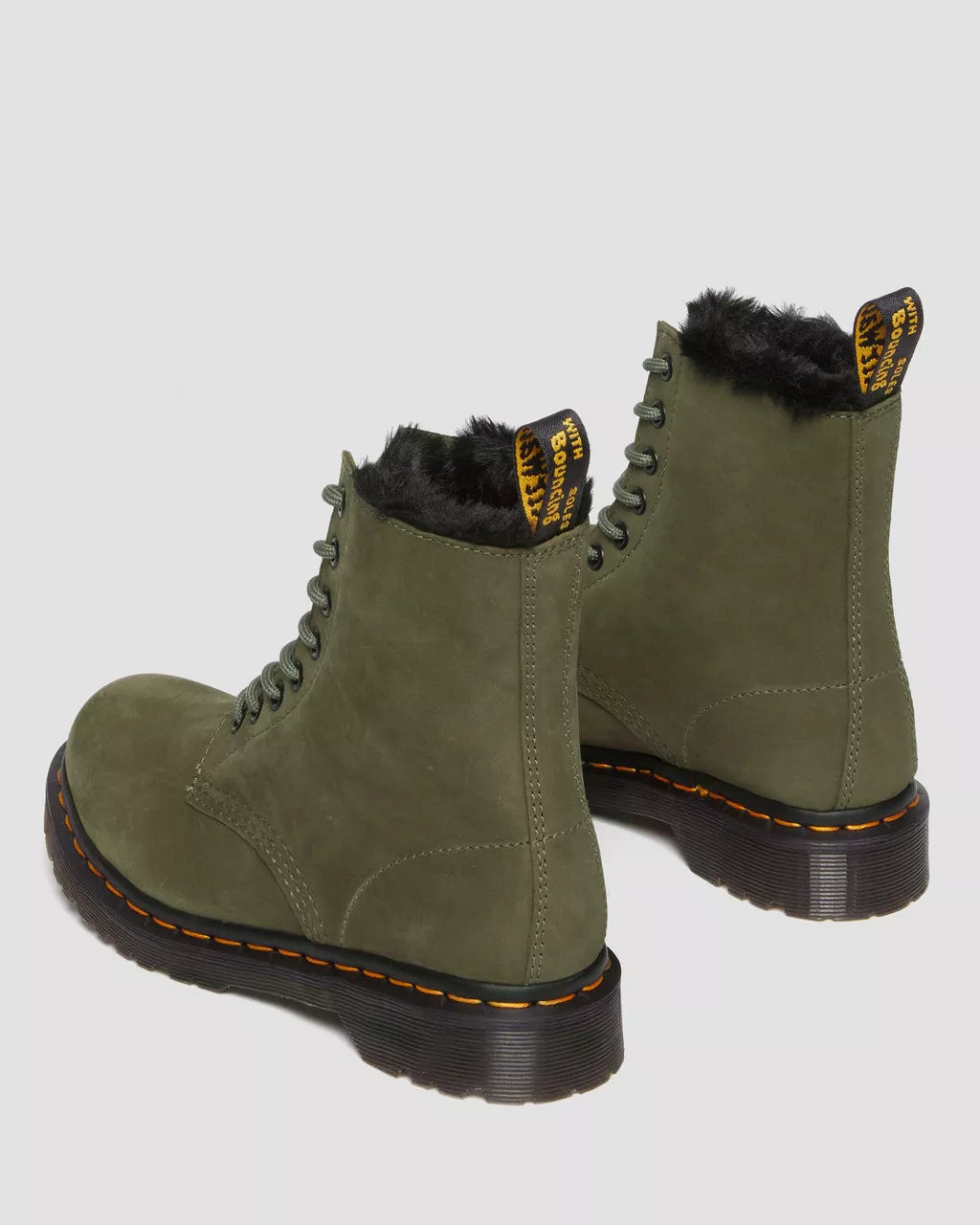 DR. MARTENS - Bottines 1460 SERENA - Cuir - Olive