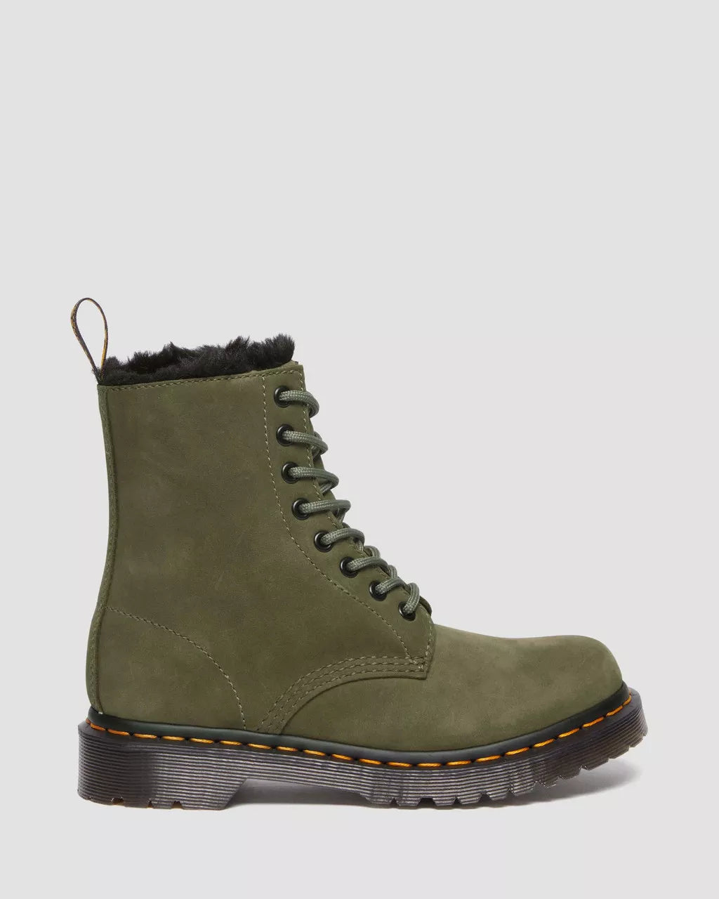 DR. MARTENS - Bottines 1460 SERENA - Cuir - Olive