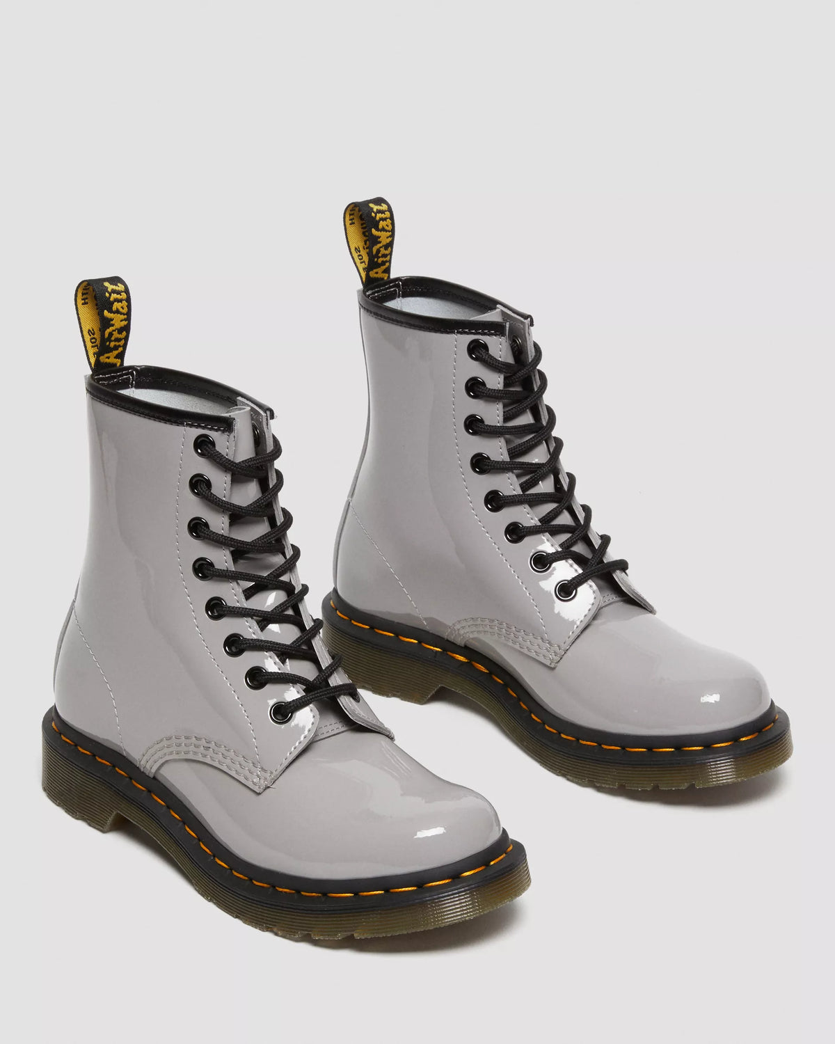 DR. MARTENS - Bottines 1460 vernies FLUO - Gris