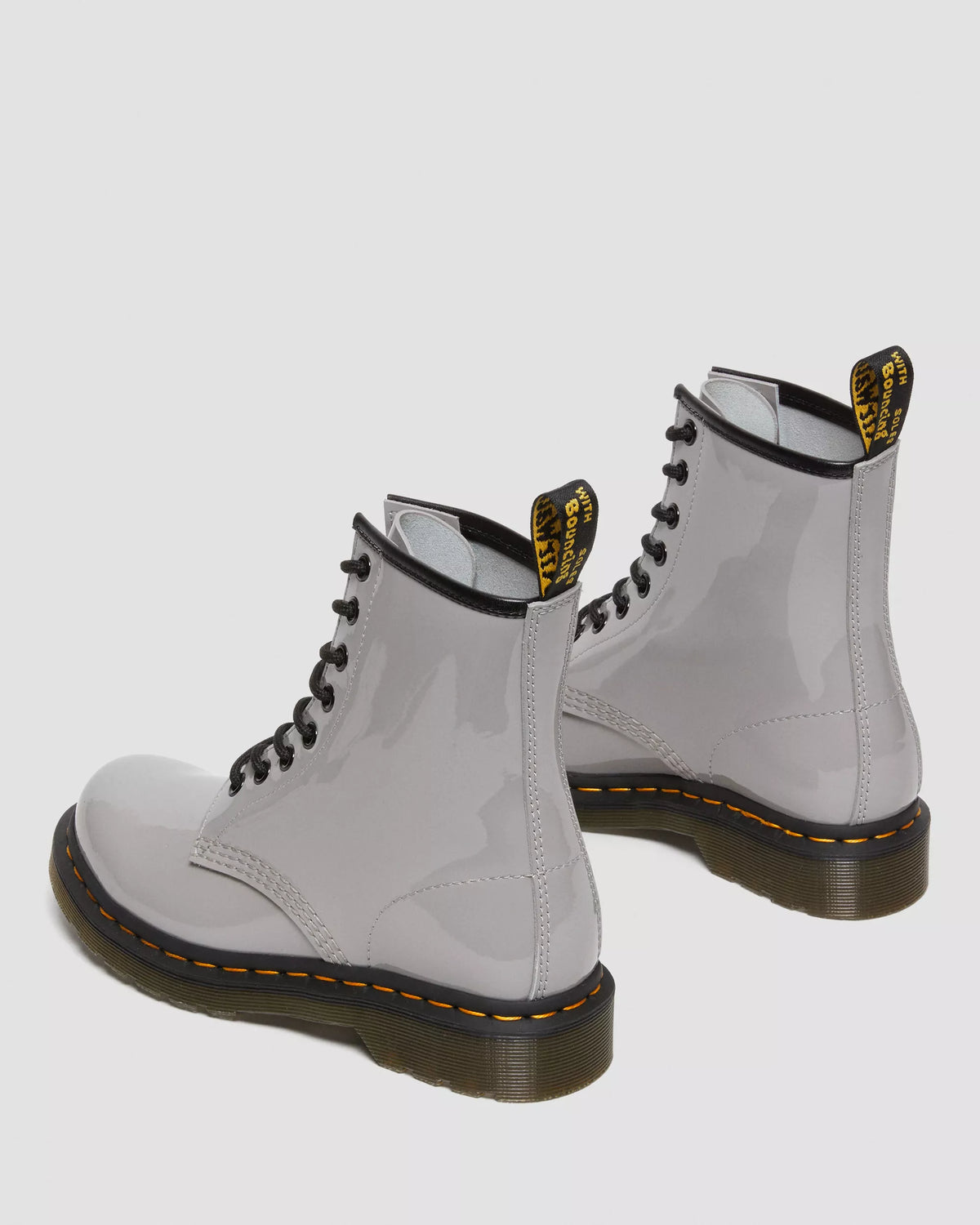 DR. MARTENS - Bottines 1460 vernies FLUO - Gris