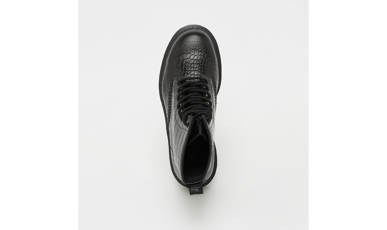 DR. MARTENS - Bottines 1460 Croco Mono - Noir