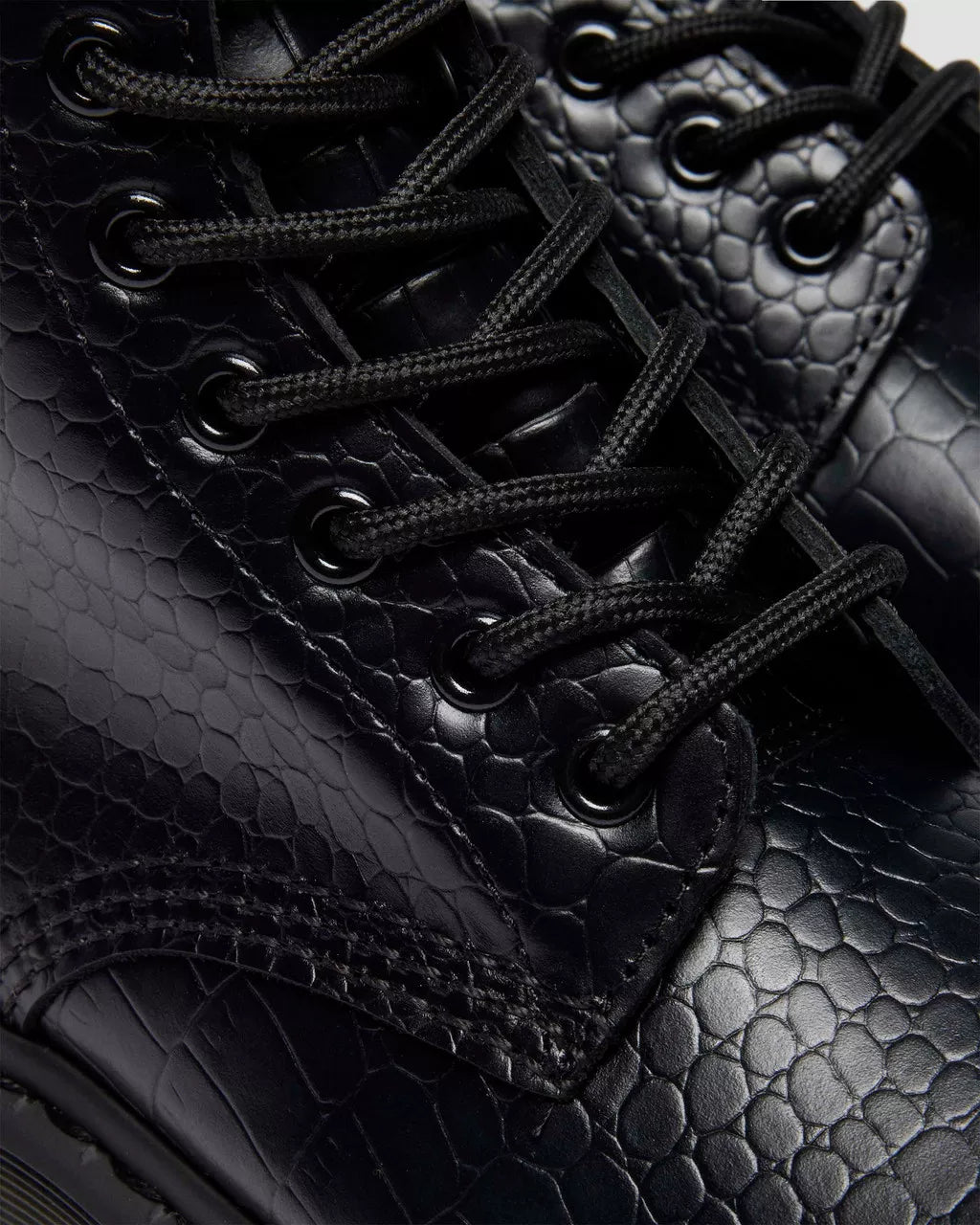 DR. MARTENS - Bottines 1460 Croco Monochrome - Noir