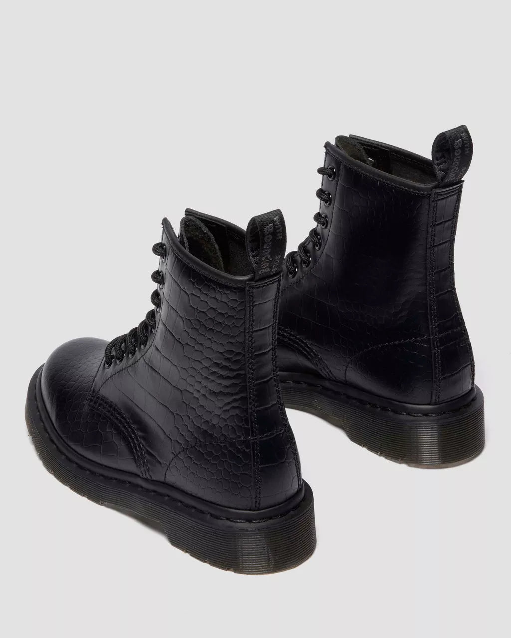 DR. MARTENS - Bottines 1460 Croco Monochrome - Noir