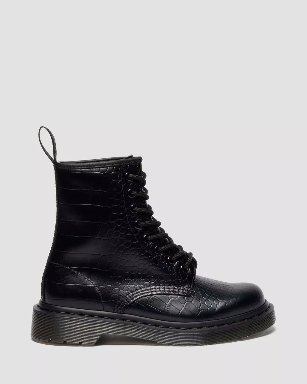 DR. MARTENS - Bottines 1460 Croco Monochrome - Noir