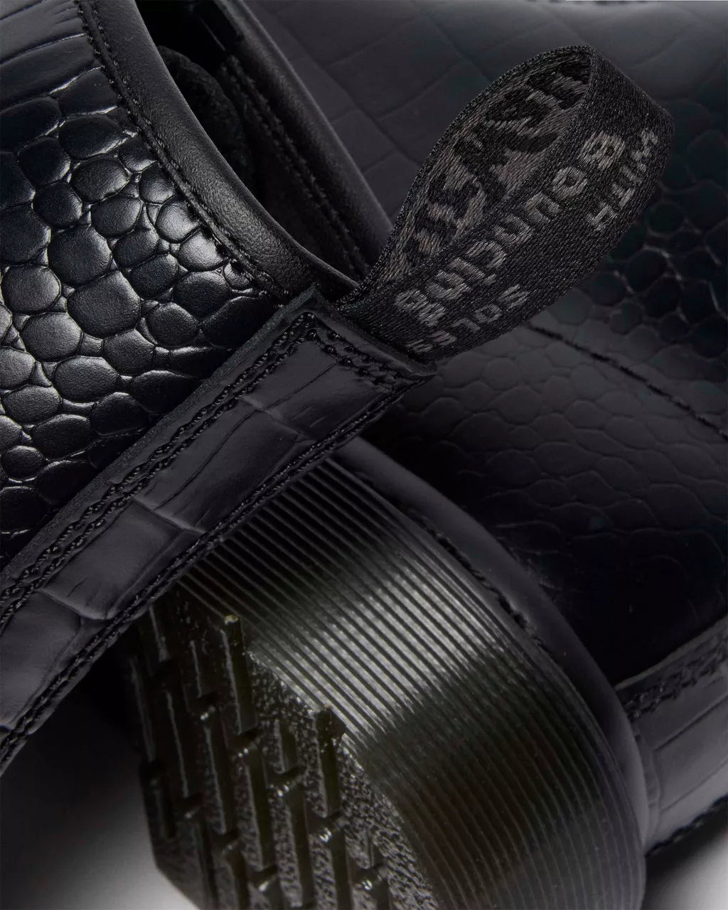 DR. MARTENS - Bottines 1460 Croco Monochrome - Noir