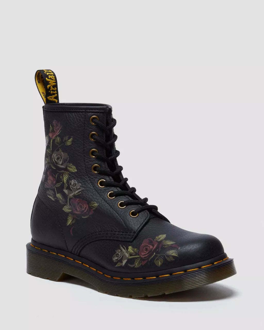 DR. MARTENS - Bottines 1460 DECAYED ROSES - Cuir - Noir