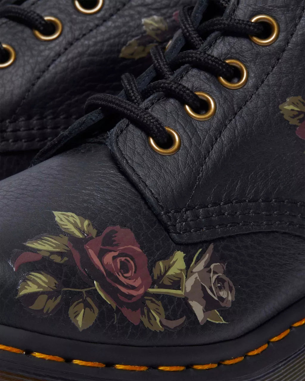 DR. MARTENS - Bottines 1460 DECAYED ROSES - Cuir - Noir