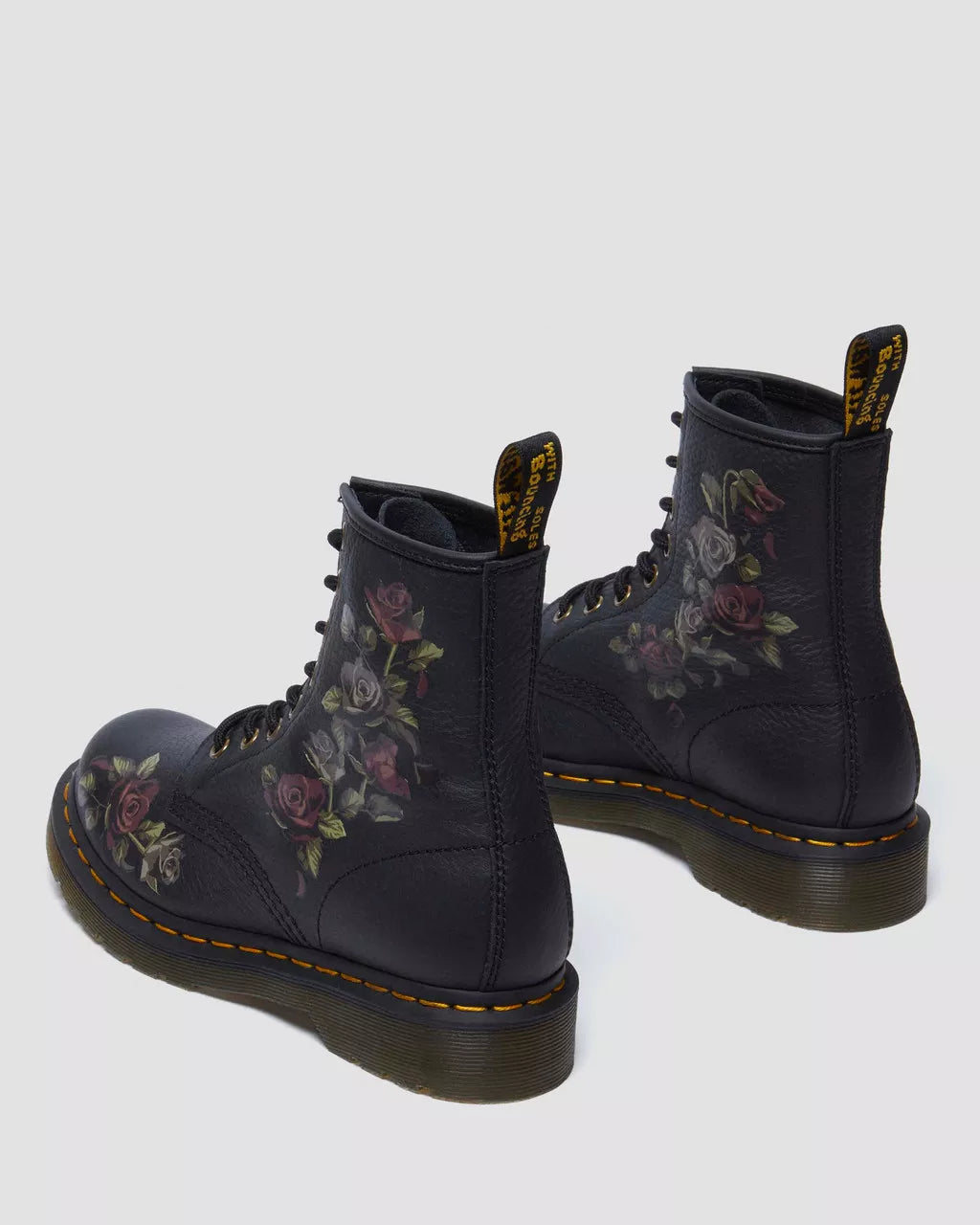 DR. MARTENS - Bottines 1460 DECAYED ROSES - Cuir - Noir