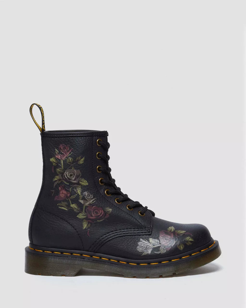 DR. MARTENS - Bottines 1460 DECAYED ROSES - Cuir - Noir