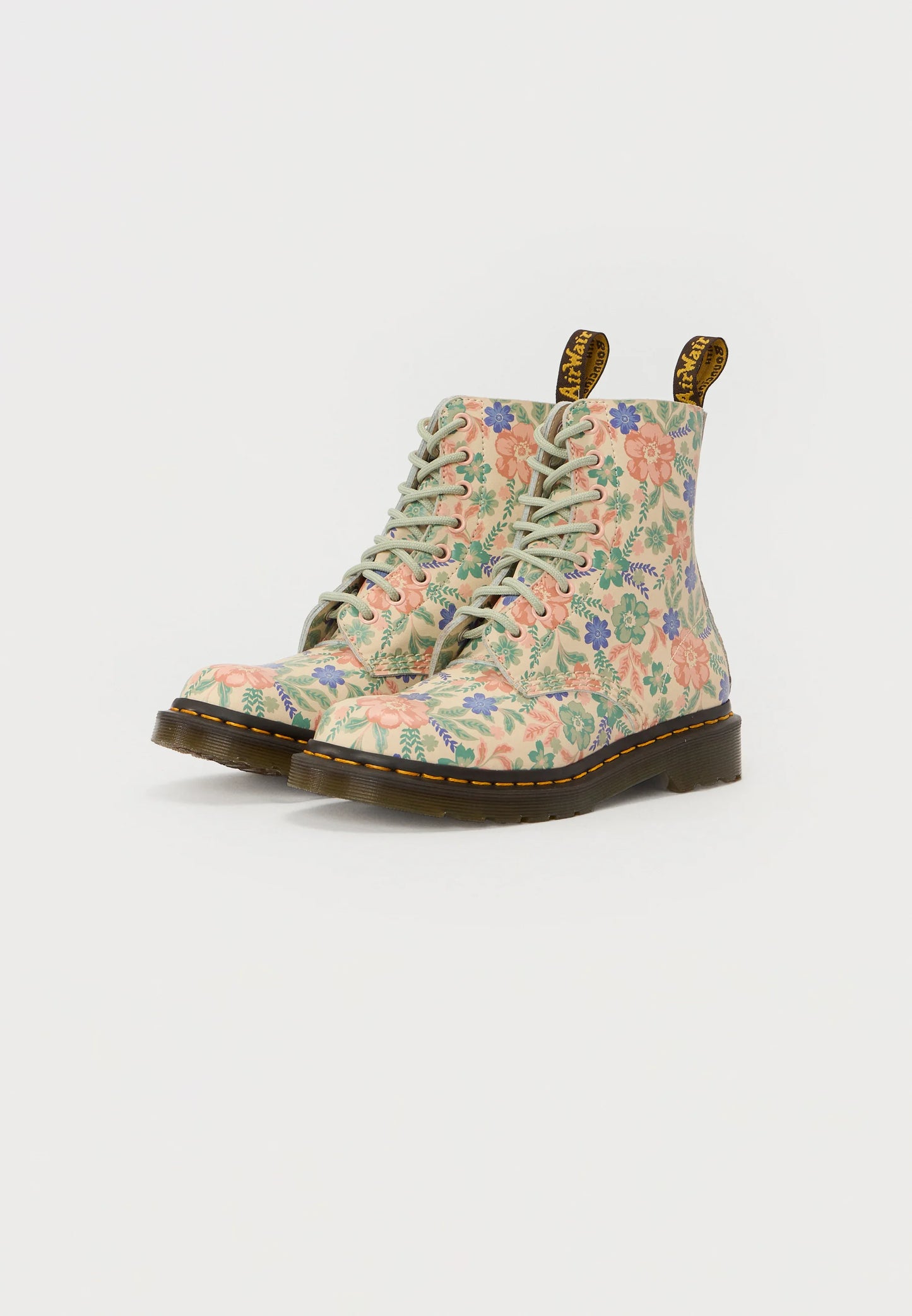 DR. MARTENS - Bottines 1460 FLORAL CLOUD - Crème multi