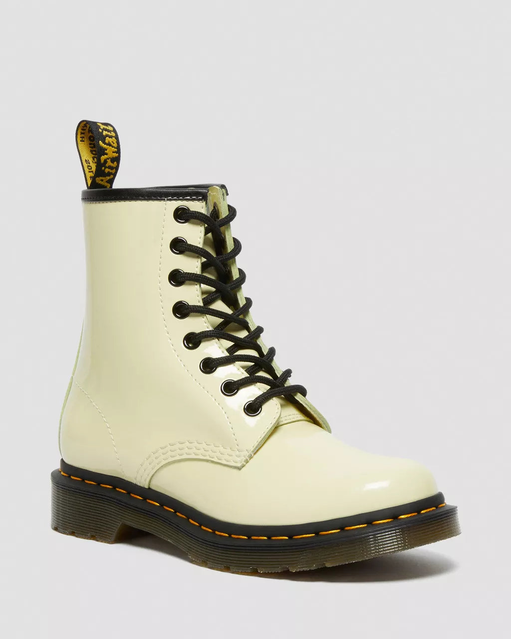 DR. MARTENS - Bottines 1460 vernies à lacets - Crème