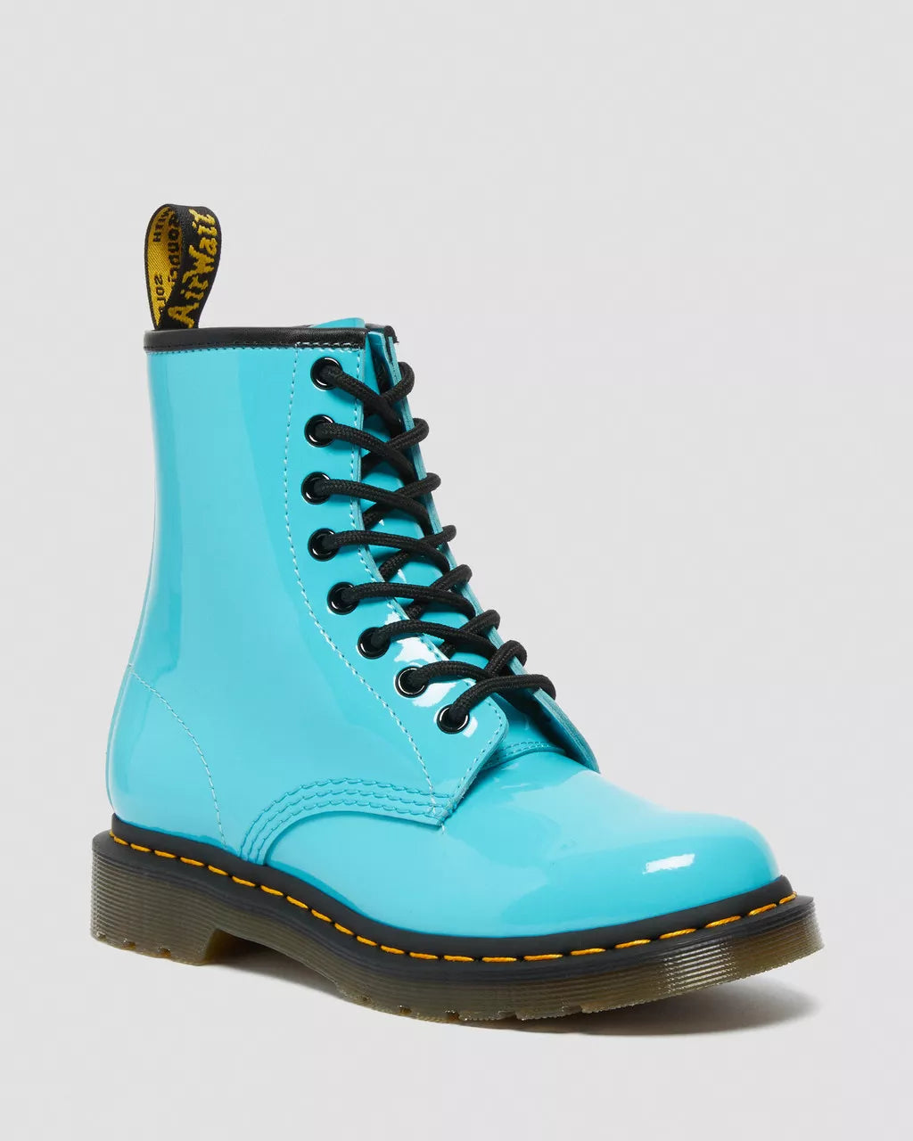 DR. MARTENS - Bottines 1460 vernies à lacets - Turquoise