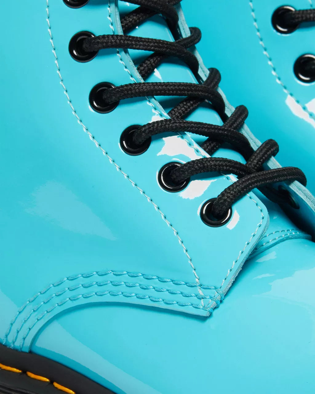 DR. MARTENS - Bottines 1460 vernies à lacets - Turquoise